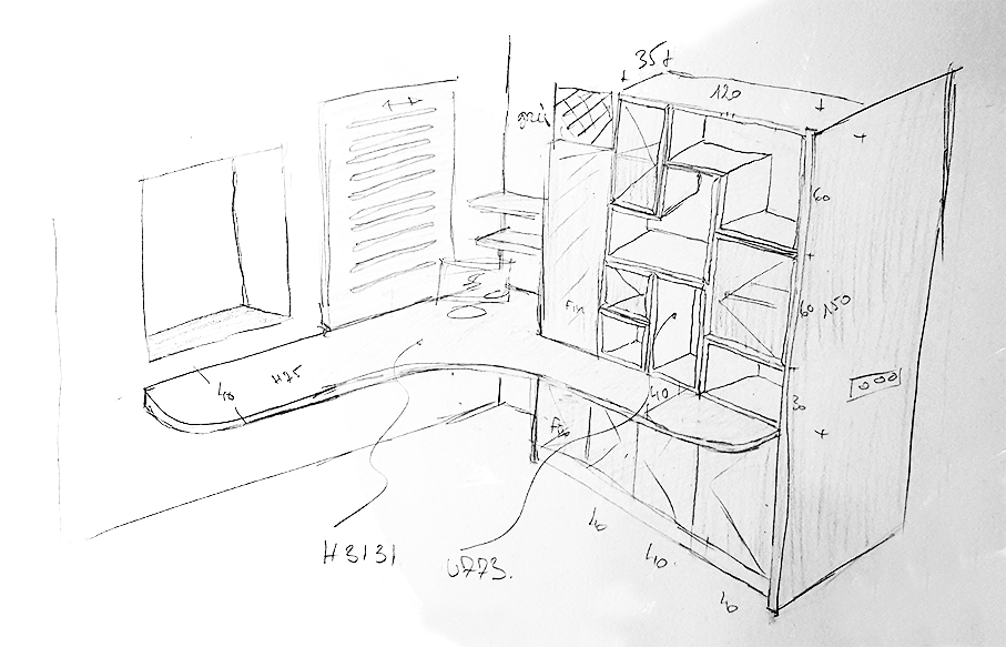 Etagère sur mesure pour particulier